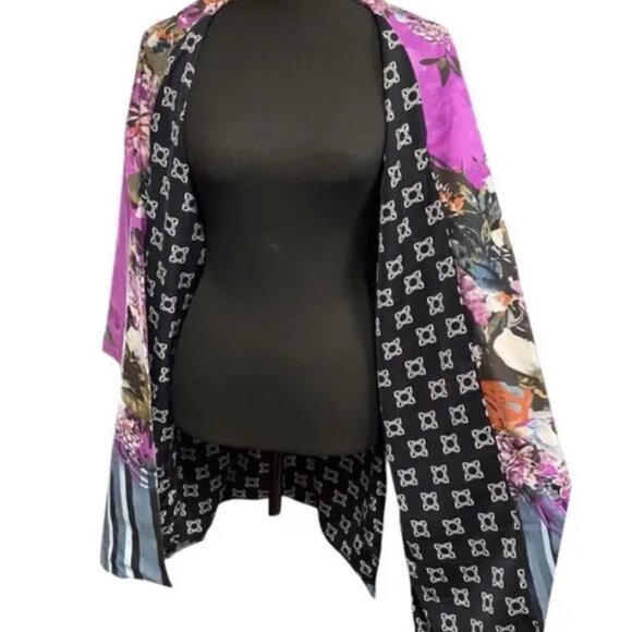 Peter Nygard Women’s Kimono Layering Top Lined Colorful Patterns Boho Robe - Picture 3 of 4